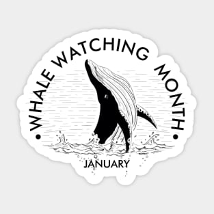 Whale Watching Month, humpback whale breaching Sticker